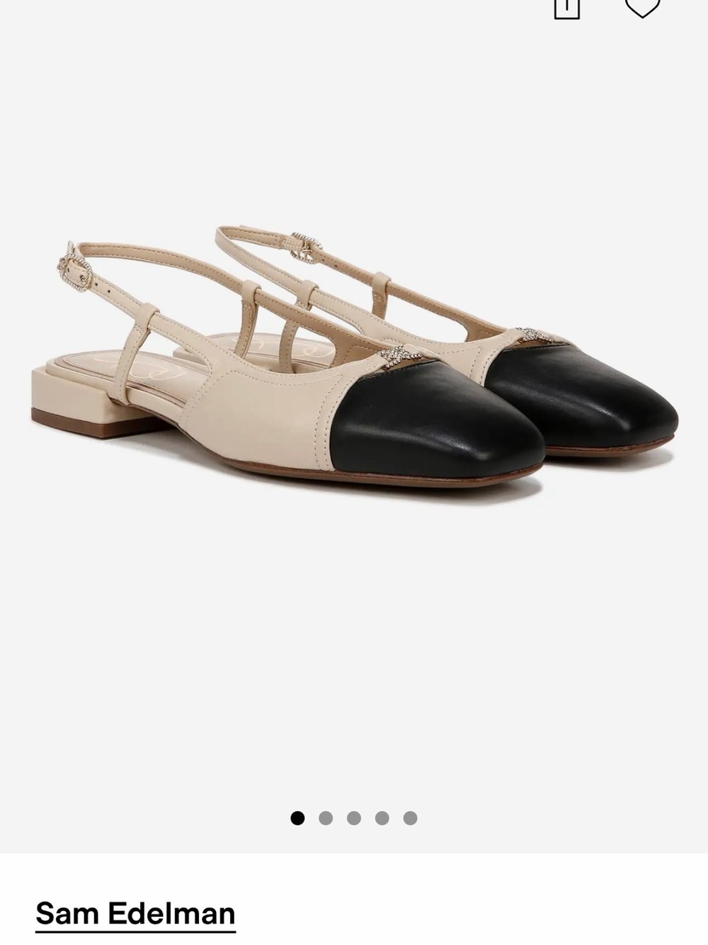 Sam Edelman Two-Tone Black and Beige Slingback Flats